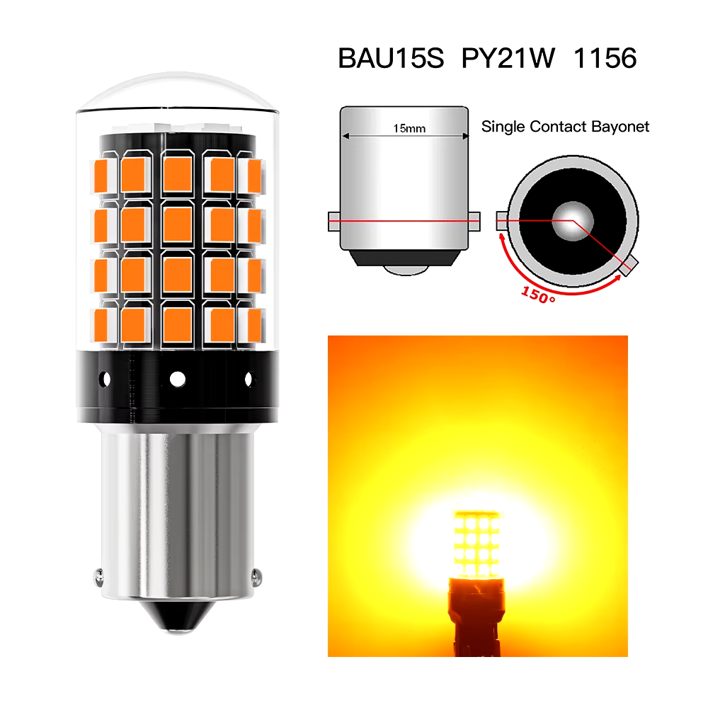 LED Aslent PY21W/BAU15S color Ámbar