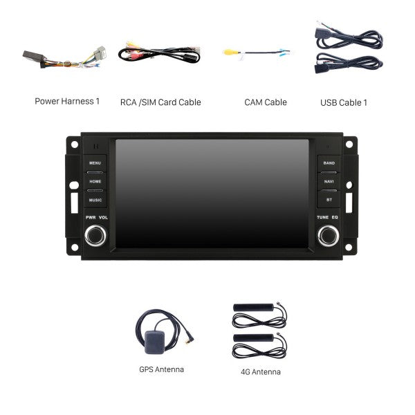 Radio GYP CONNECT OEM Para Jeep | Dodge | Chrysler de 7" (con perillas)