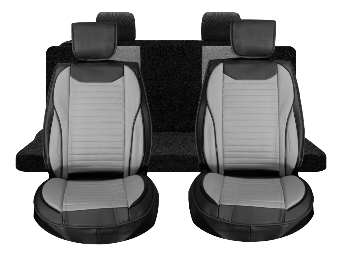 Funda Cubre Asientos Acolchada Negro/Gris Milano
