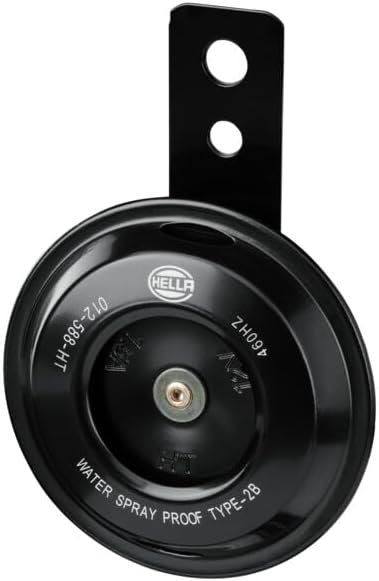 Bocina de disco Hella Negra de 12V (para motocicletas)