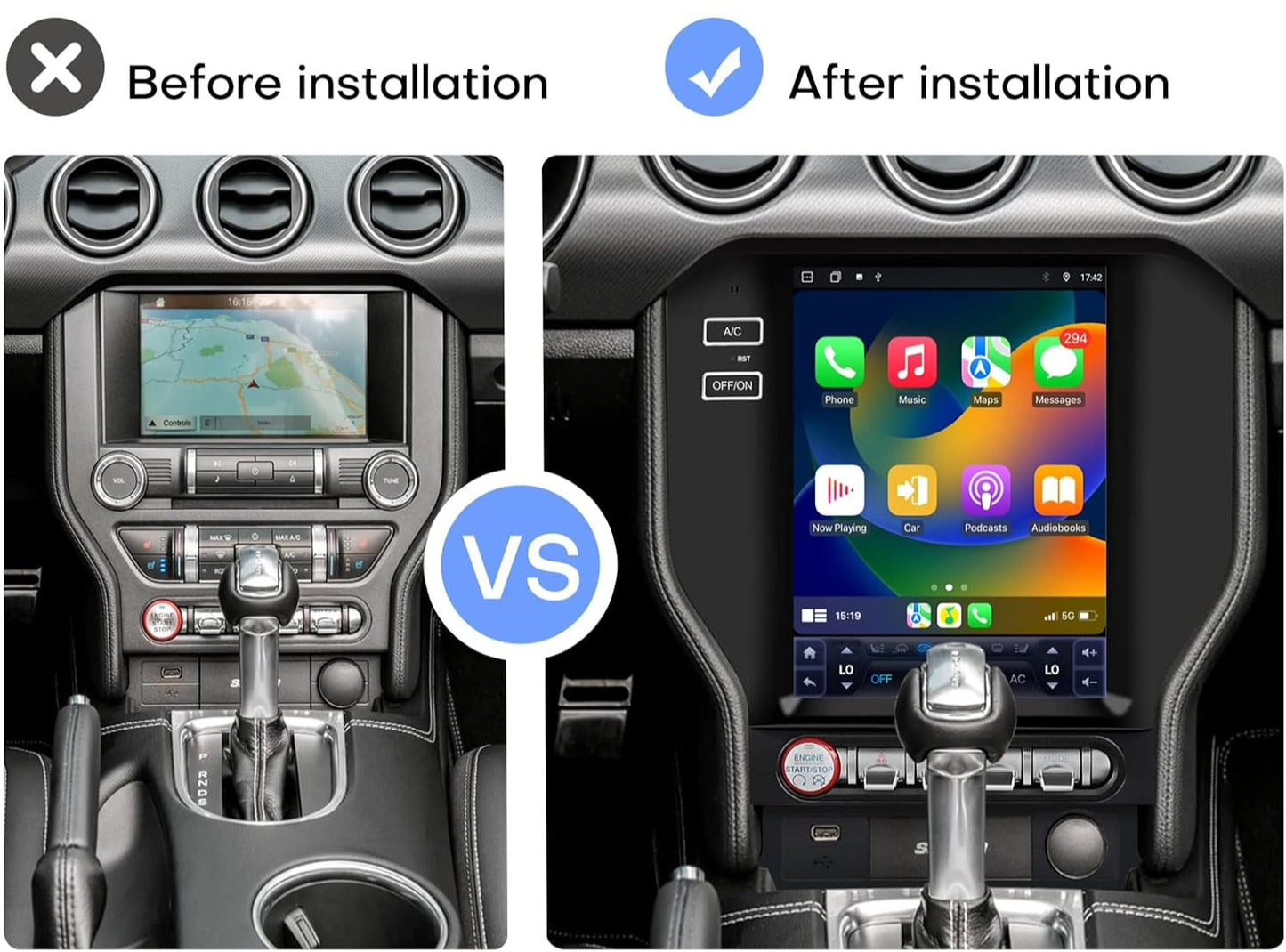 Radio OEM Ford Mustang GT 2015/2023 | Apple CarPlay / Android Auto