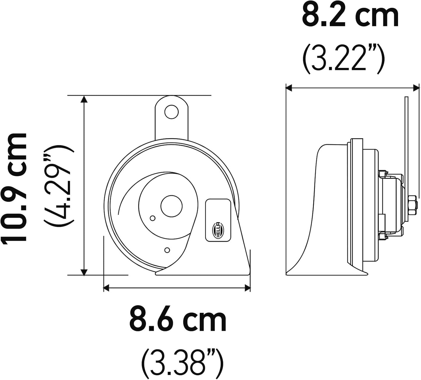 Kit de bocinas Hella BX 12V Doble Negras (ajuste universal)