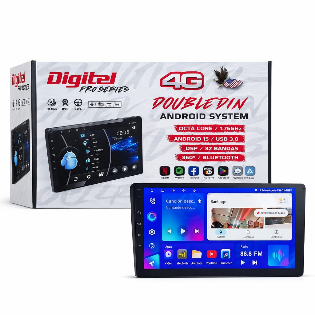 Radio Digitel Pro Series PRO3-2K de 9" | Apple CarPlay / Android Auto