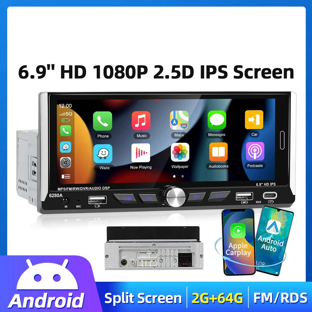 Radio Android 6280A 6,9" | Apple CarPlay / Android Auto