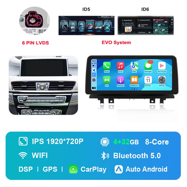 Radio OEM Android para BMW X1 F48 EVO GYP CONNECT de 12.3" | Apple CarPlay / Android Auto