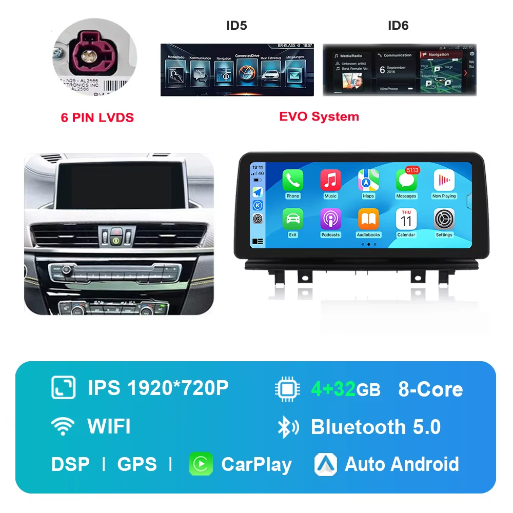 Radio OEM Android para BMW X1 F48 EVO GYP CONNECT de 12.3" | Apple CarPlay / Android Auto