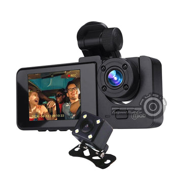 Cámara MLAB DashCam DVR FHD, 3 Cámaras Frontal 1080p/ Interior 720p / Trasero 720p