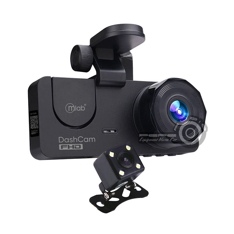 Cámara MLAB DashCam DVR FHD, 3 Cámaras Frontal 1080p/ Interior 720p / Trasero 720p