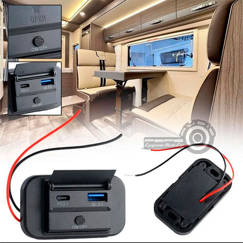 Cargador Doble puerto conector C y USB carga rápida