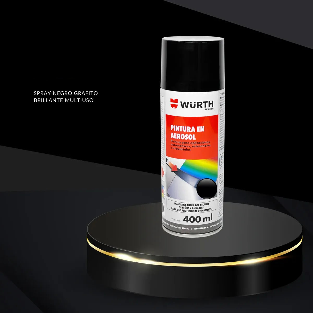 Pintura negra en aerosol Würth 400ml