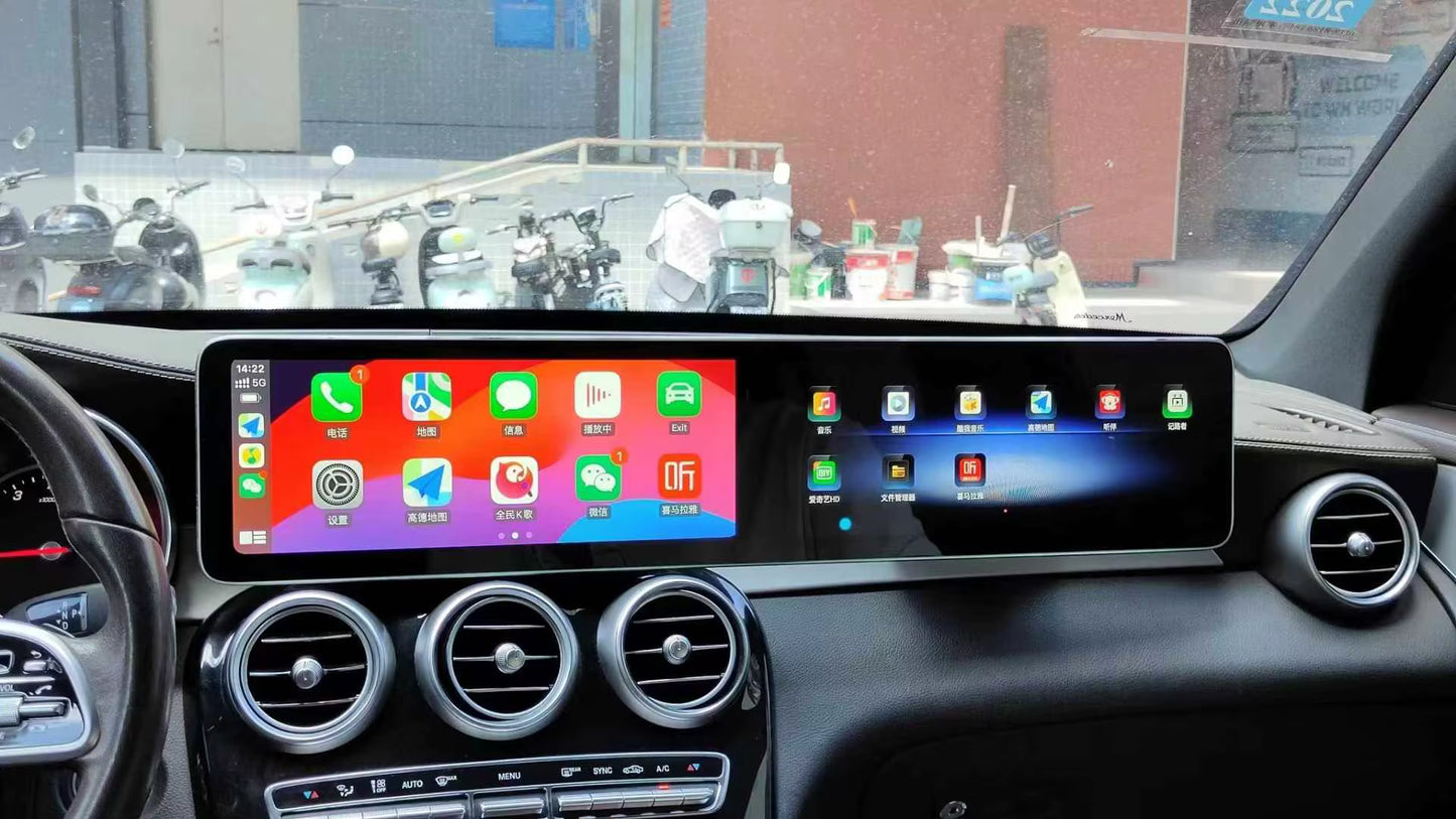 Radio Android OEM Mercedes-Benz | NTG5.0/5.5/6.0 | Clase C, GLC 2015-2024 | Dual Screen 12,3” + 12,3” | Apple CarPlay / Android Auto
