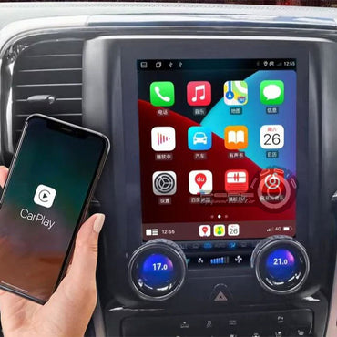 Radio Android Dodge RAM tipo Tesla con perillas | Apple CarPlay / Android Auto