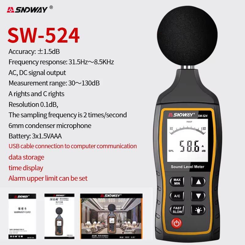 Sonómetro digital SNDWAY SW-524 Tester Profesional