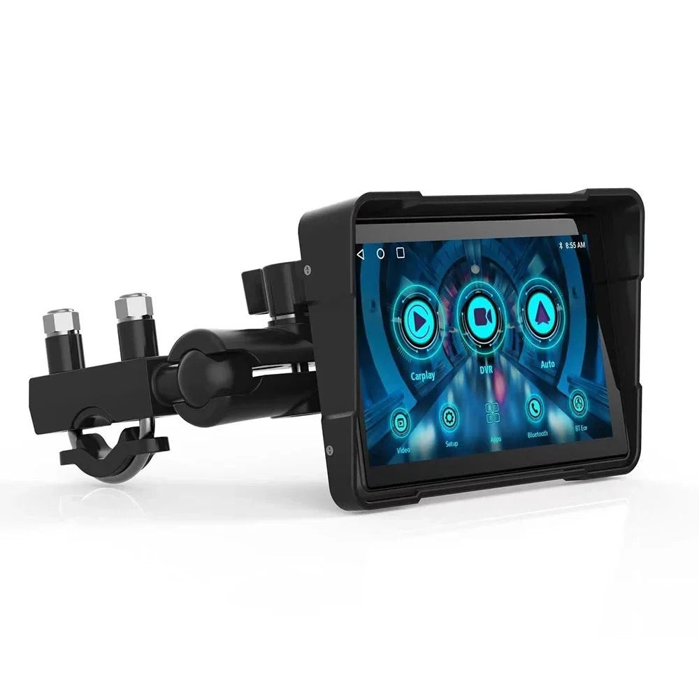 Monitor Multifuncional de 5" para Motocicletas con Apple CarPlay y Android Auto / DVR 2 Cámaras Instalado