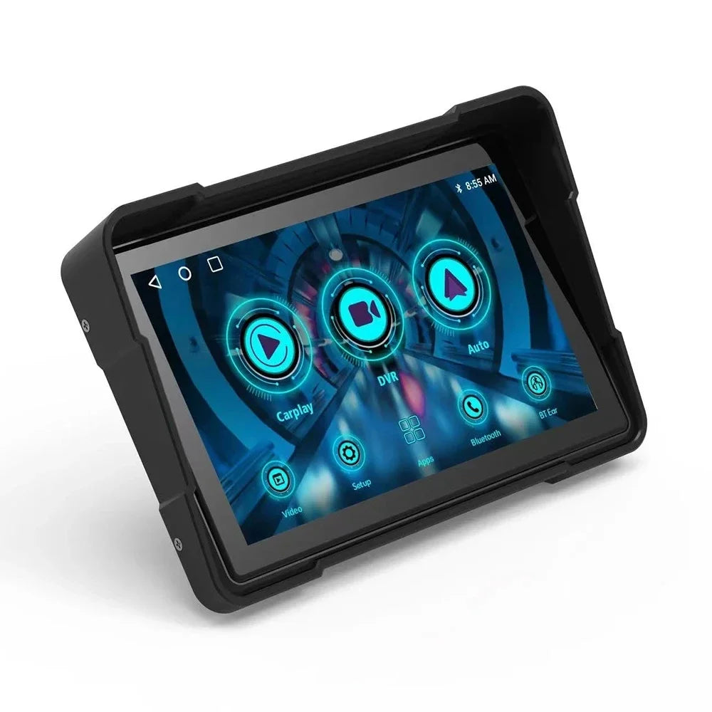 Monitor Multifuncional de 5" para Motocicletas con Apple CarPlay y Android Auto / DVR 2 Cámaras Instalado