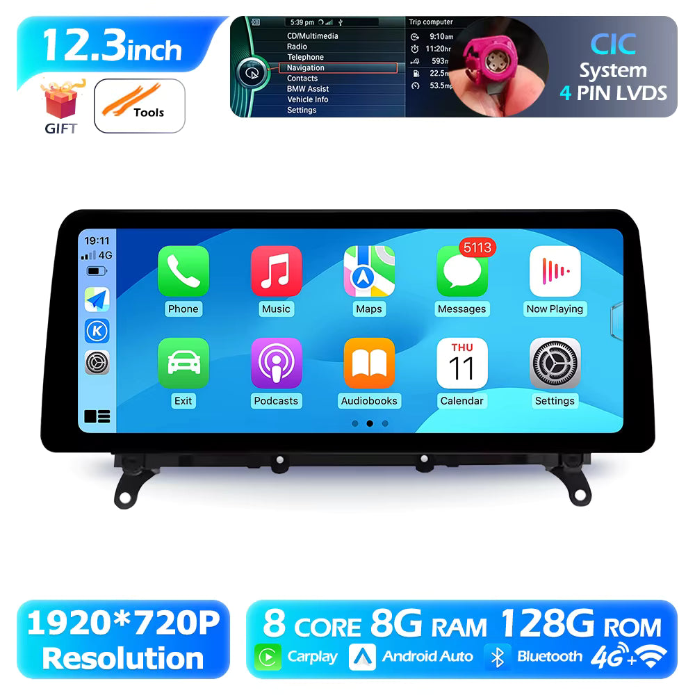 Radio OEM Android para BMW X3/X4 F25/F26 de 12.8" | Apple CarPlay / Android Auto