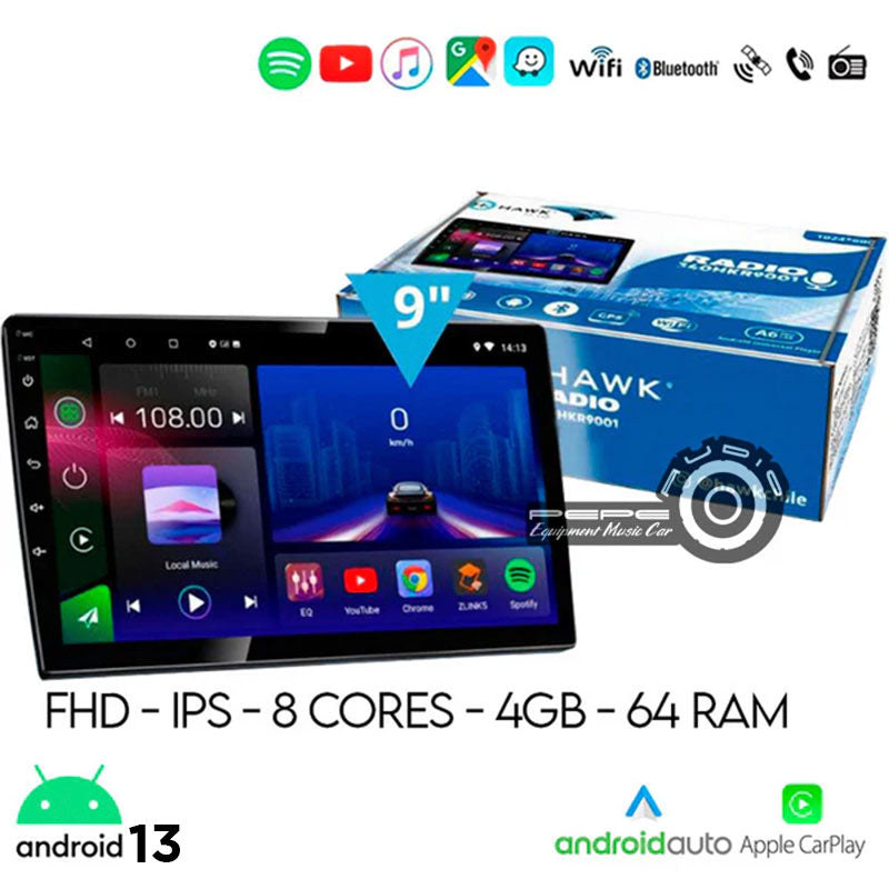Radio HK9002QLED 9" | Apple CarPlay / Android Auto