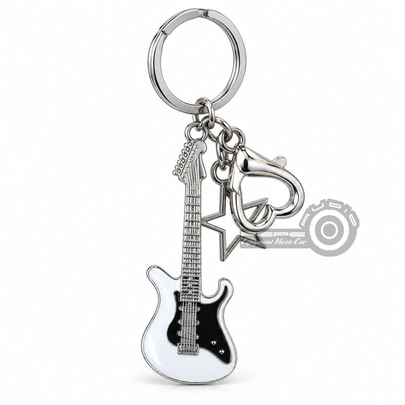 Llavero Guitarra eléctrica blanca