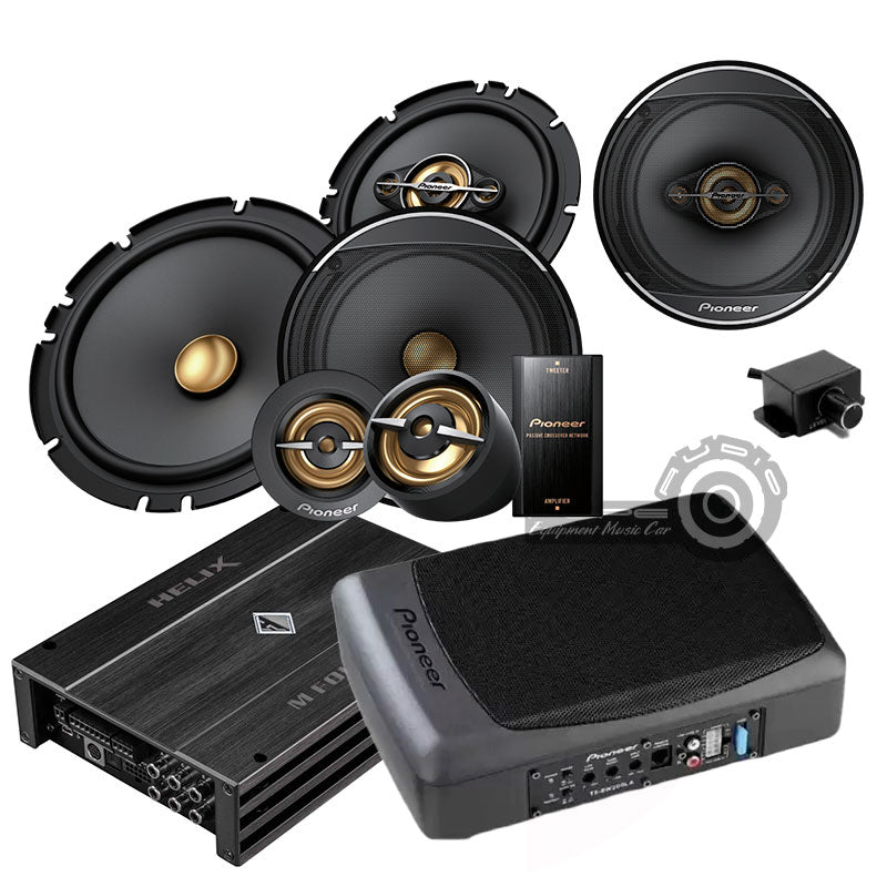 Promo Pioneer V2: Componentes + Parlantes + Ampli + Sub (incluye instalación)