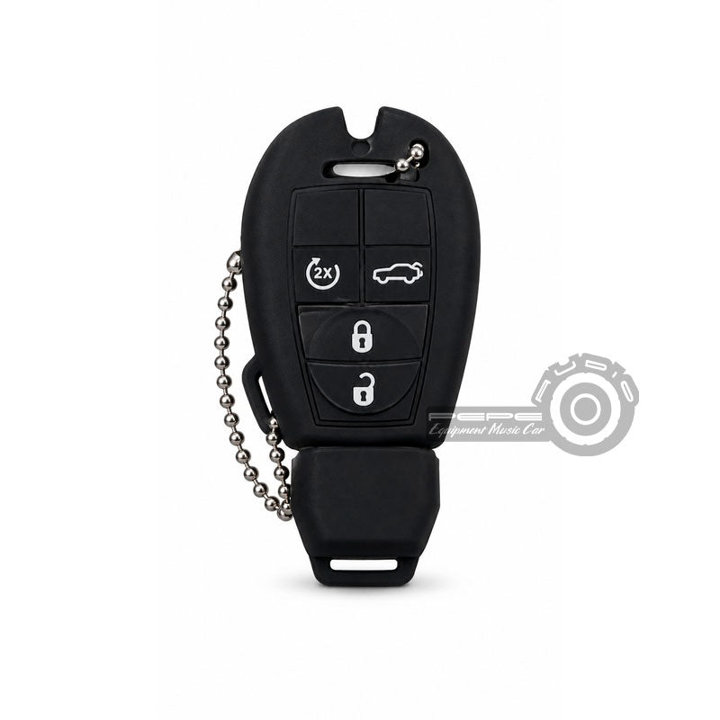 Funda protector de silicona Negro con cadena