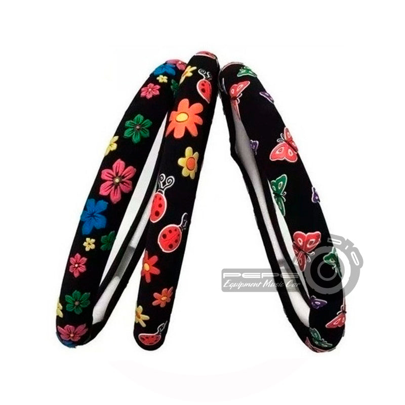 Cubre Volante Flores y mariposas