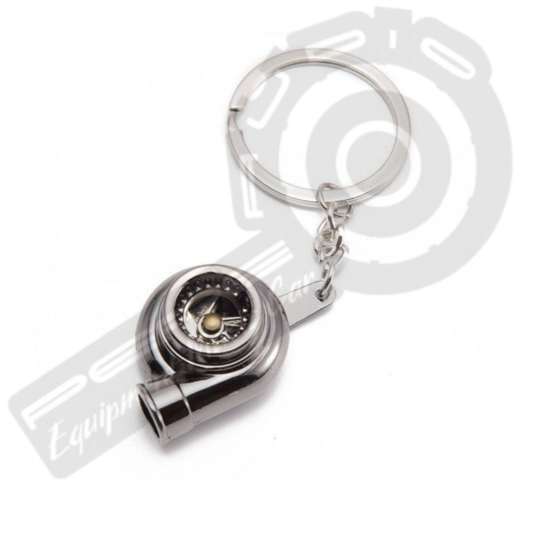 Llavero deportivo turbo metálico color titanio