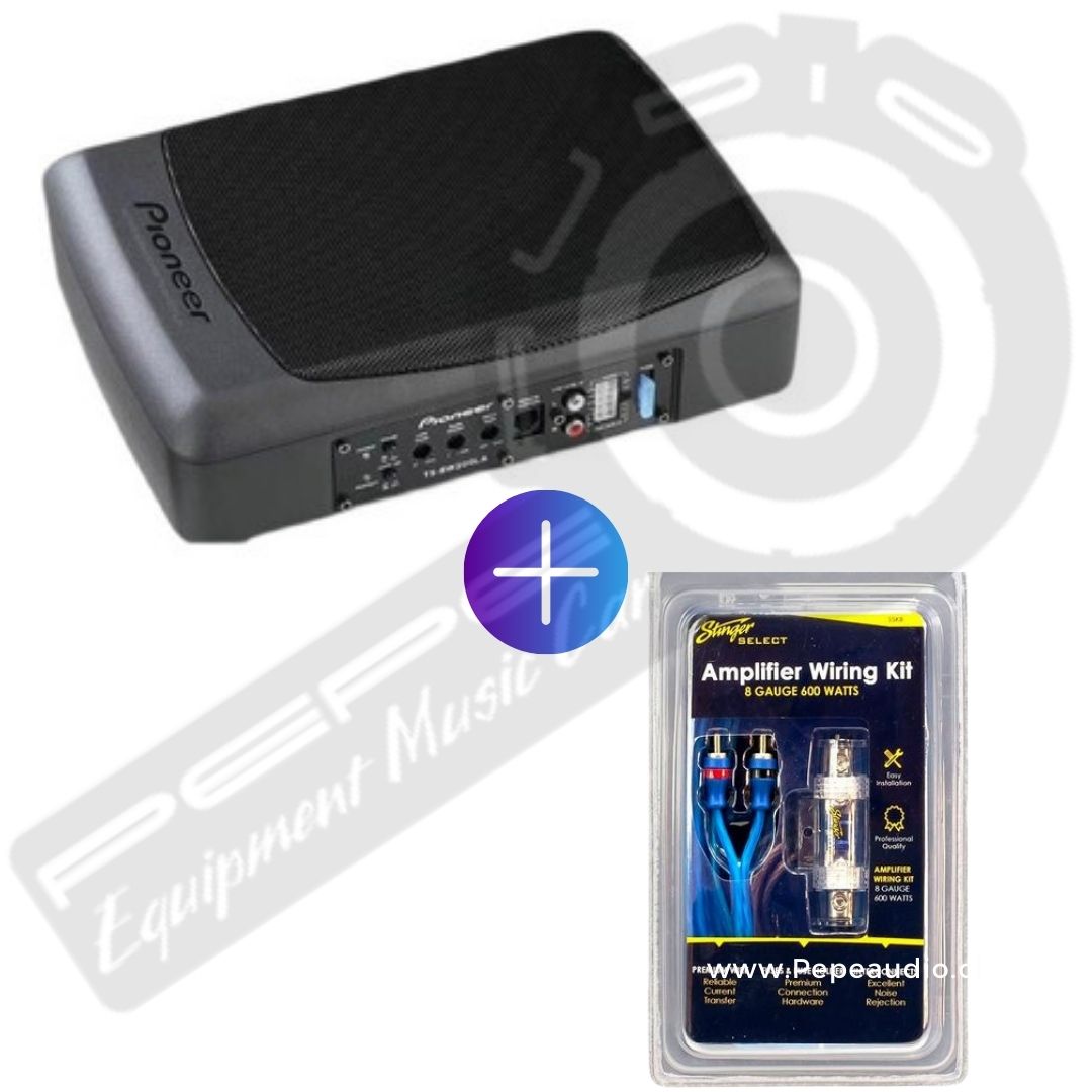 Promo Subwoofer Pioneer Activo TS-BW200LA + Kit Cables Stinger SSK8 (incluye instalación)