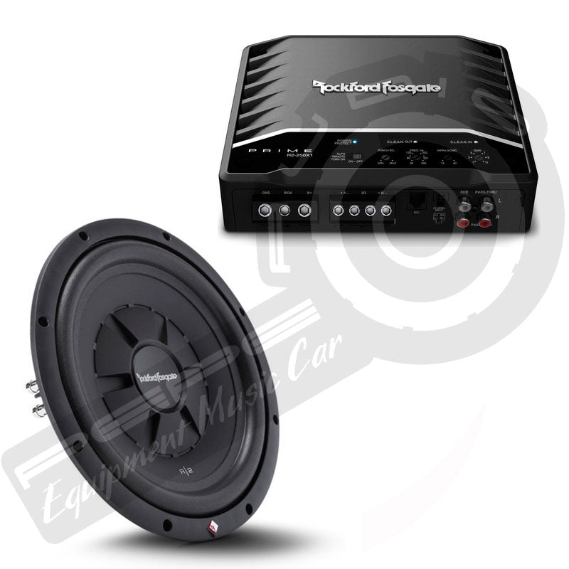 Promo INSTALADA Ampli. Rockford R2-250X1 + Sub. Rockford plano 10" R2SD4-10 Caja plana
