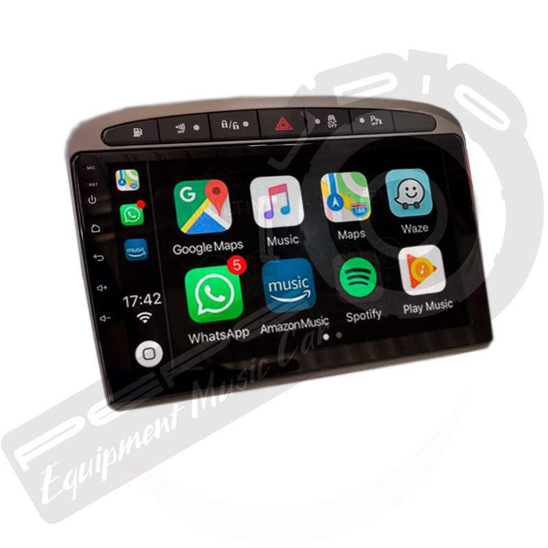 Radio Car play Android auto Peugeot 308 9" instalada