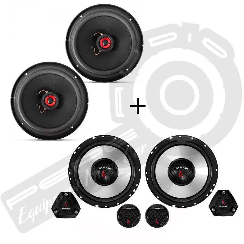 Promo Bomber: Parlantes 6" BBF + Componentes (incluye instalación)