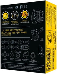 Bocina de disco Hella Negra de 12V (para motocicletas)