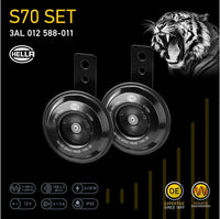 Kit de Bocinas de disco Hella Negra de 12V (para motocicletas)