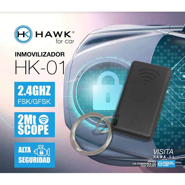 Inmovilizador de Autos Hawk HK01 (2.4 GHZ | 12V)