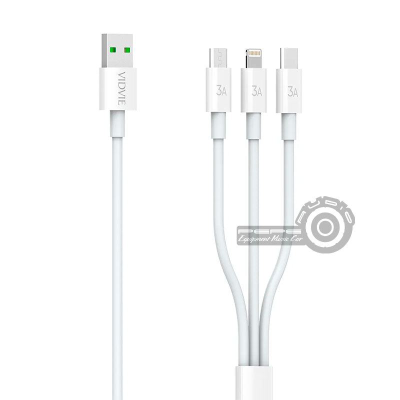 Cable de datos de carga múltiple 3 en 1 - VIDVIE CB4023