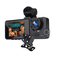 Cámara MLAB DashCam DVR FHD, 3 Cámaras Frontal 1080p/ Interior 720p / Trasero 720p