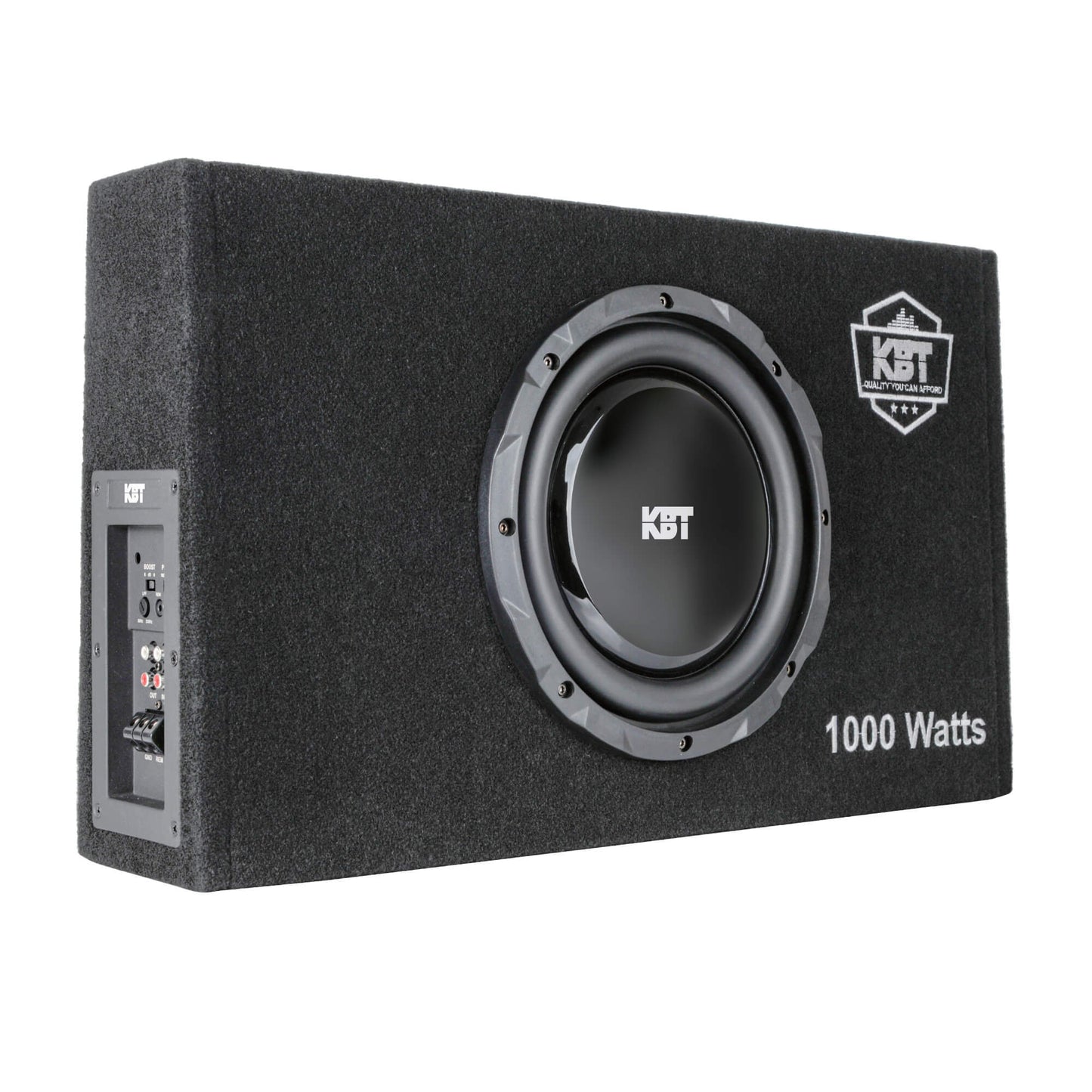 Subwoofer activo plano KBT KSL-10P de 10" en caja porteada con amplificador de 1000W INSTALADO