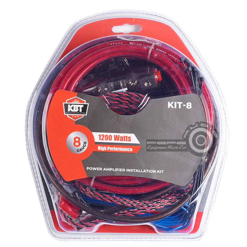 Kit de instalación de amplificador KBT KIT-8 calibre 8 hasta 1200 watts