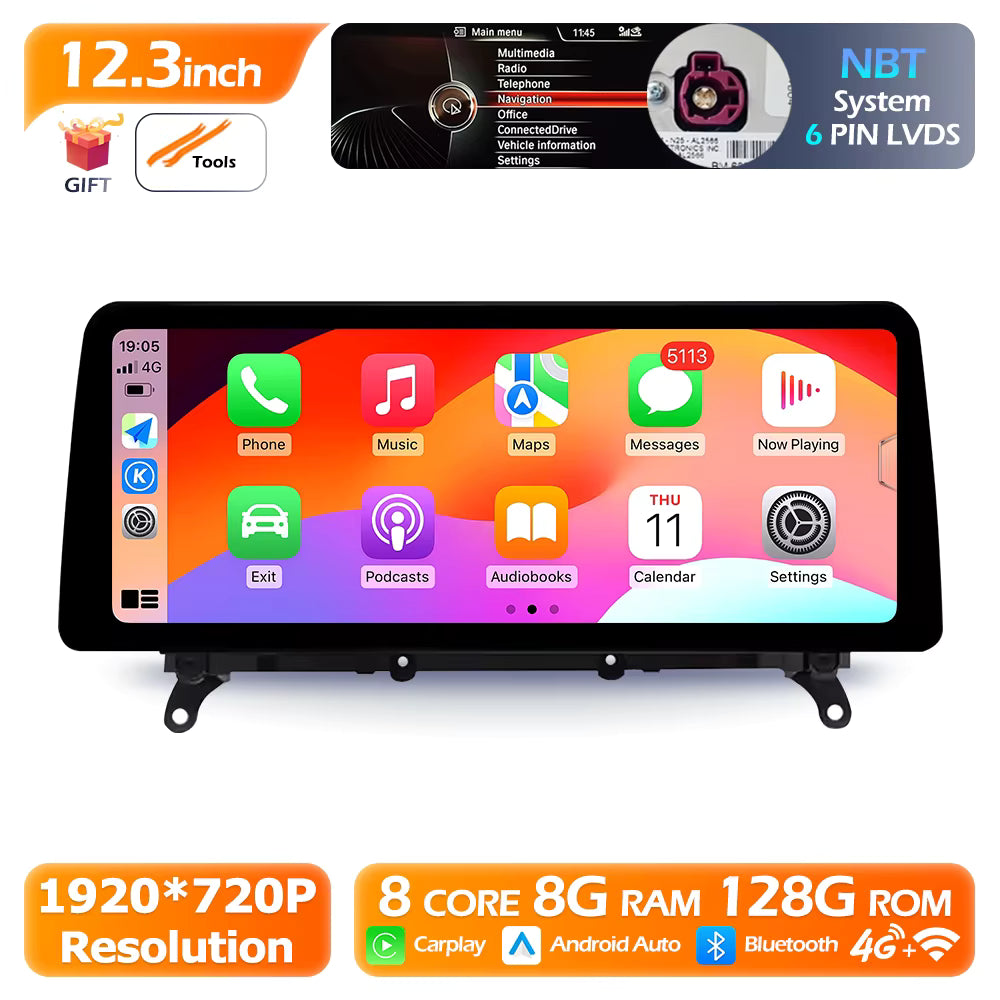 Radio OEM Android para BMW X3/X4 F25/F26 de 12.8" | Apple CarPlay / Android Auto