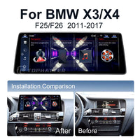 Radio OEM Android para BMW X3/X4 F25/F26 de 12.8" | Apple CarPlay / Android Auto