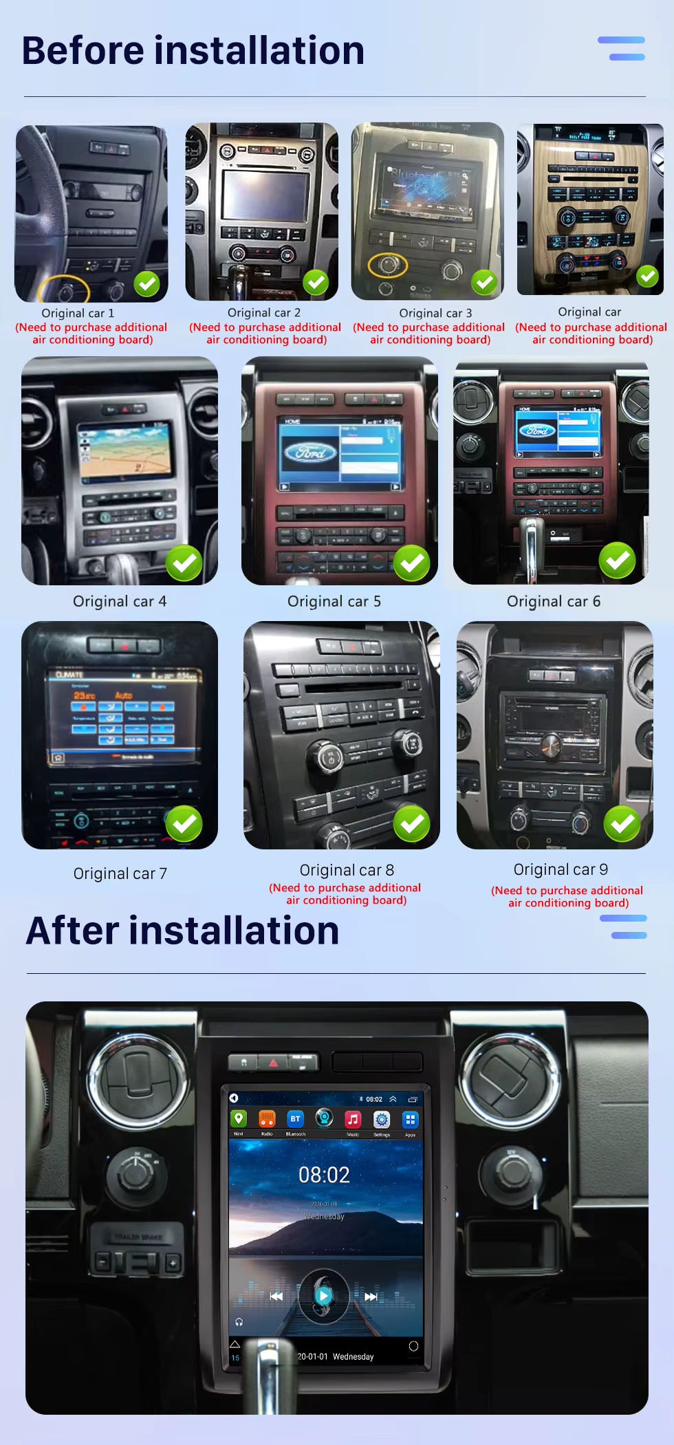 Radio OEM tipo Tesla Ford F150 Lariat 2009/2015 | Apple CarPlay / Android Auto