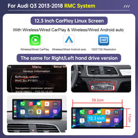 Radio OEM Linux para Audi Q3 RMC 2013-2018 de 12,3" | Apple CarPlay / Android Auto