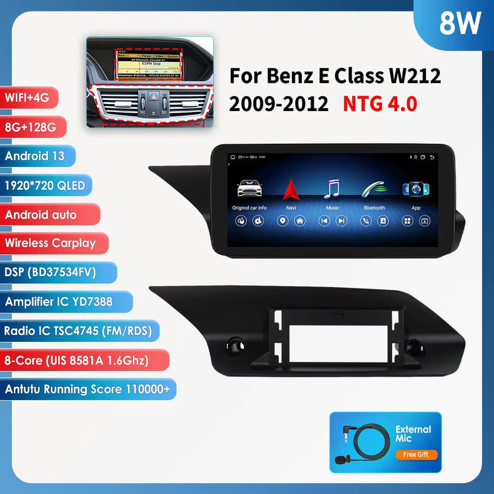 Radio Android OEM Mercedes-Benz Clase E W212 2009-2012 | NTG4.0 | Apple CarPlay / Android Auto