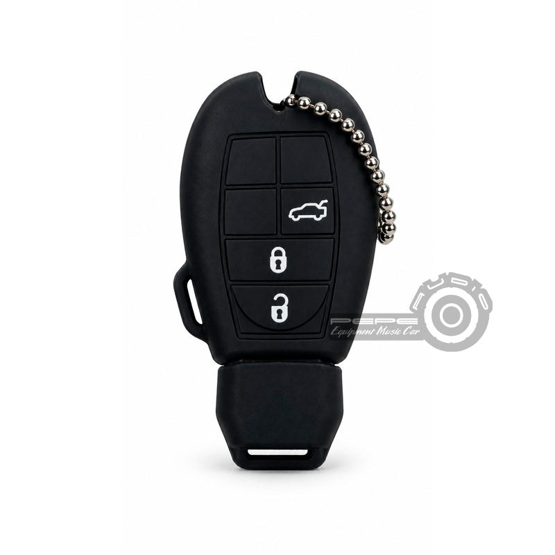 Funda protector de silicona Negro con cadena