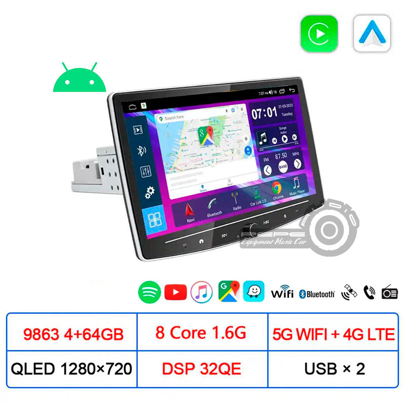 Radio Universal 1 Din Android y Carplay