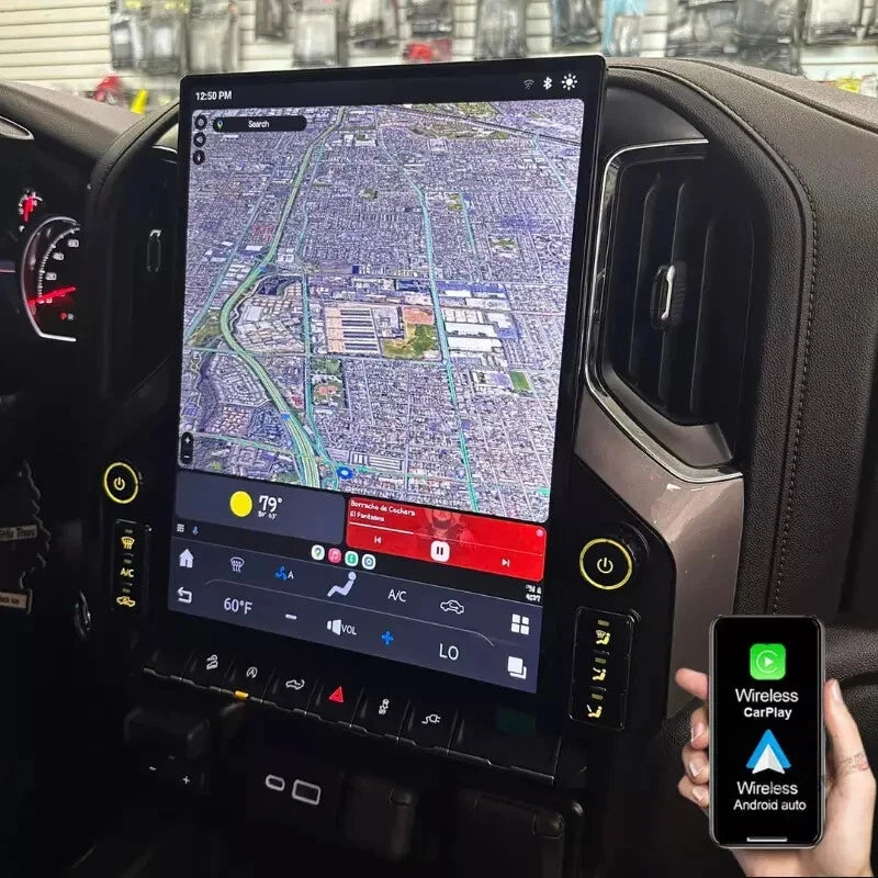 Radio Android Chevrolet Silverado 2019-2023 tipo Tesla 15.6" | Apple CarPlay / Android Auto