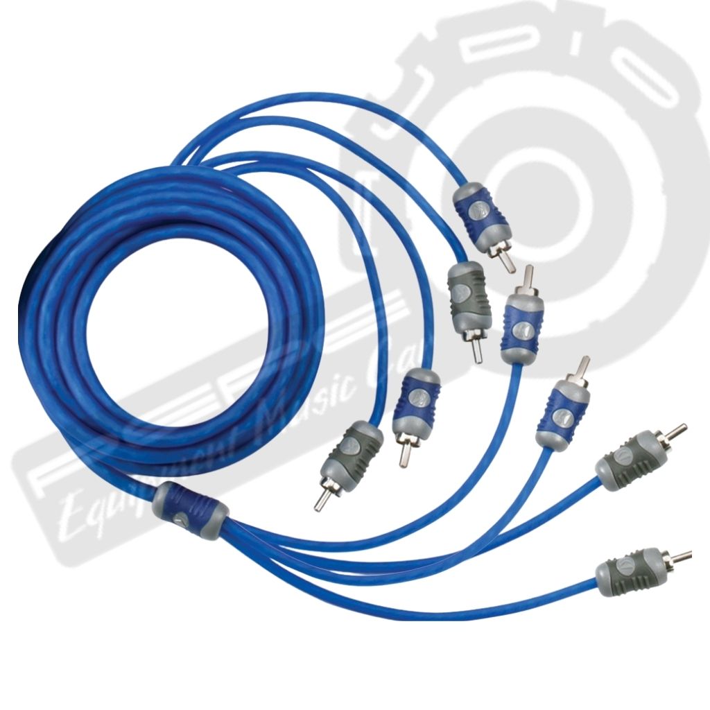 Kicker 46KI44 13-Foot 4-Channel RCA Cable For Car Audio Amplifiers