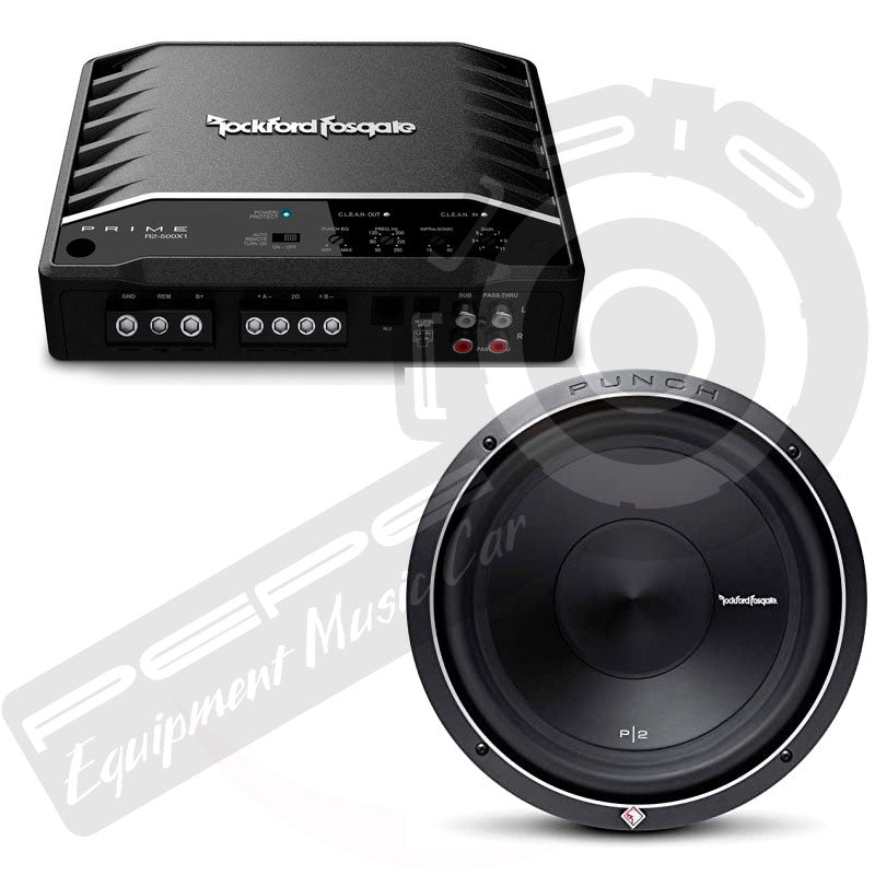 Rockford R2 Sub Promo Amp RF R2-500X1 + Sub RF Punch P2D4-12 + Caja Alto Rendimiento ...