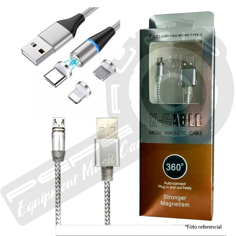 Cable USB Magnético de 3 puntas: Lightning / Micro / Tipo C